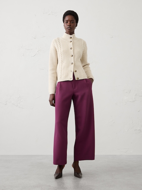 Wide-Leg Mid-Rise Heavy Bistretch Pant
