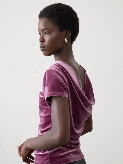 Velvet Drop-Back Top