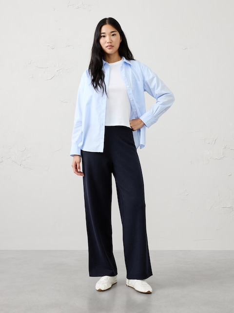 Straight-Leg Mid-Rise Sweater Pant