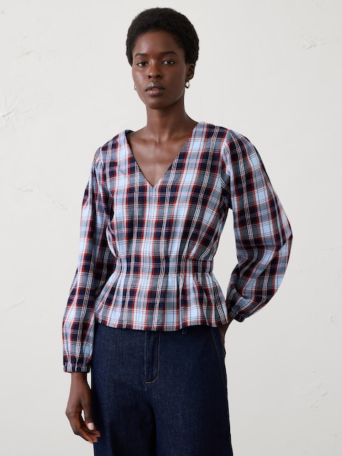 Flannel Pintuck Blouse
