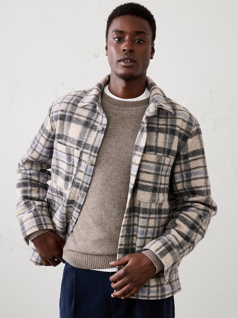 Plaid Brushed Shirt Jacket