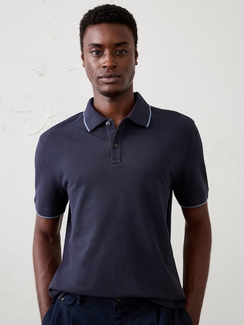 Standard-Fit Tipped Pique Polo