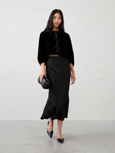 Velvet Tie-Front Top
