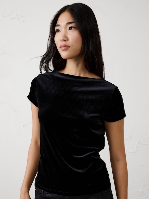 Velvet Drop-Back Top