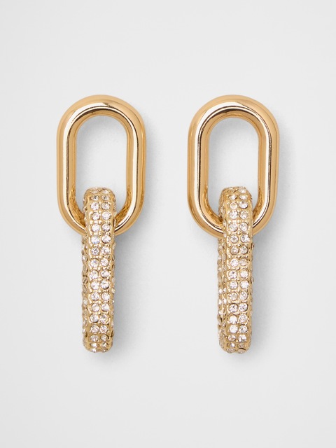 Pave Paperclip Earrings