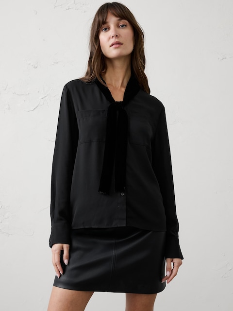 Velvet Scarf Blouse